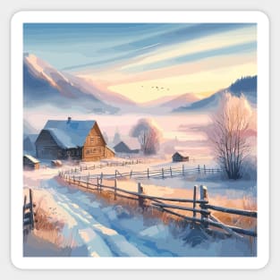 Winter Village Road Sticker